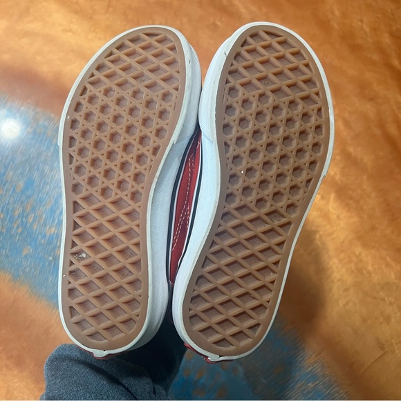 VANS old Skool Red White Suede Canvas Shoes size 12.5 - Picture 9 of 11